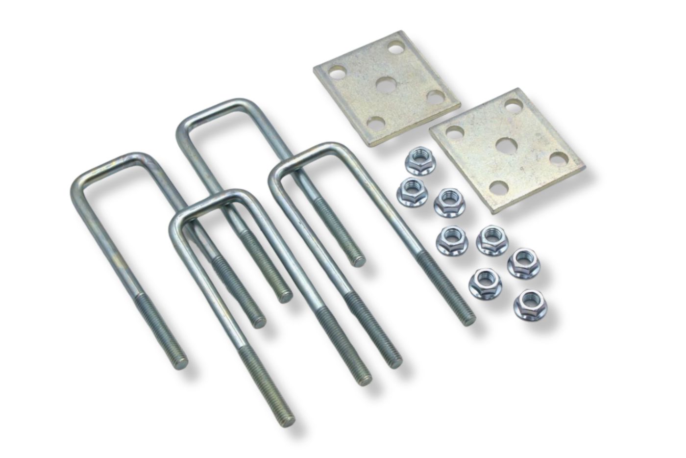 UBK-2X7.25 | 2” Square U-Bolt Kit Zinc Plated, 1/2-13" X 7.25”, Box