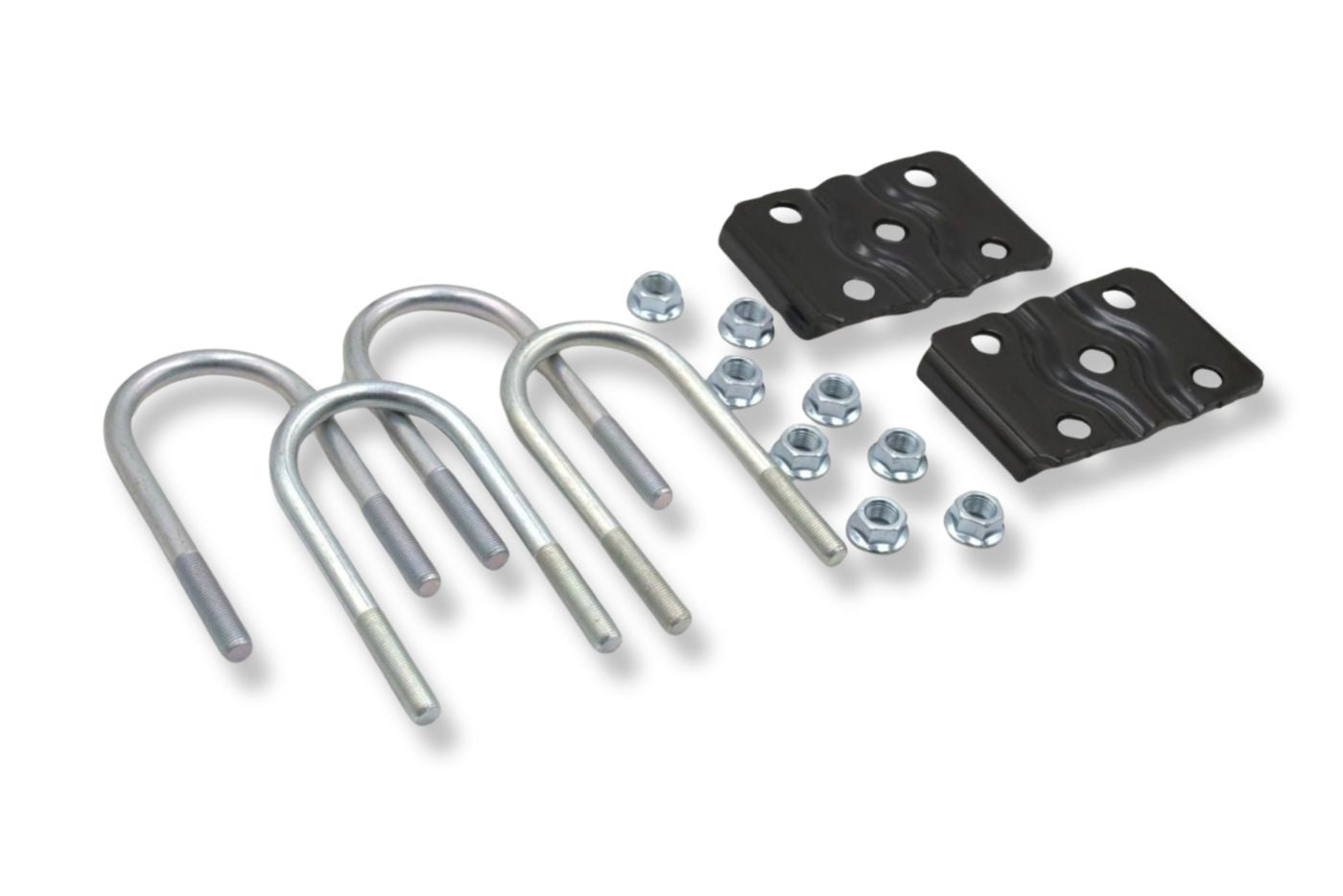 UBK-2.38S | U-Bolt Kit Zinc Plated, 2 3/8" Round Tube Axle, 1/2-20” Diameter X 2 3/8” Inside Width X 5 1/2” Inside Length, Bag