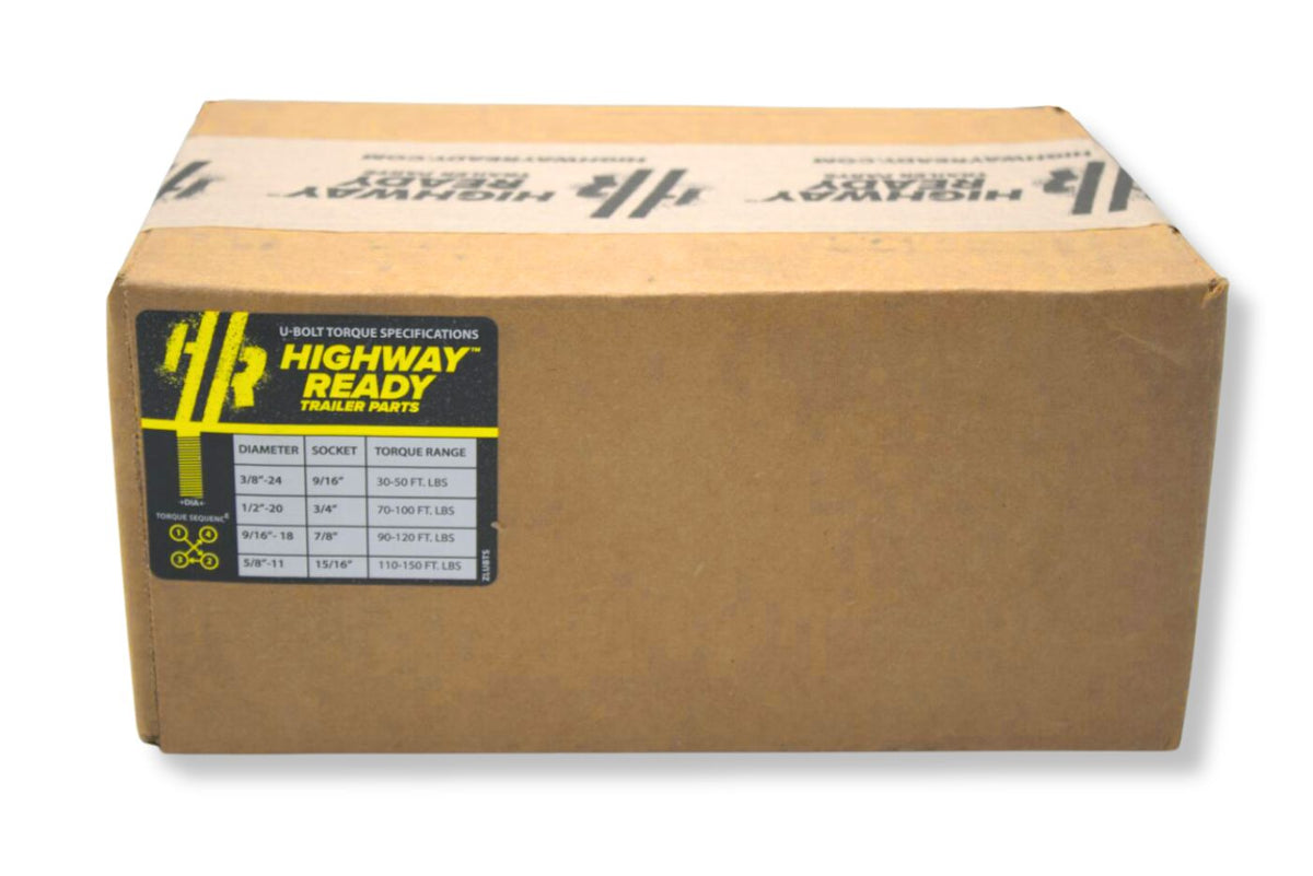 UBK-2.38SB | U-Bolt Kit Zinc Plated, 2 3/8" Round Tube Axle, 1/2-20” Diameter X 2 3/8” Inside Width X 5 1/2” Inside Length, Box