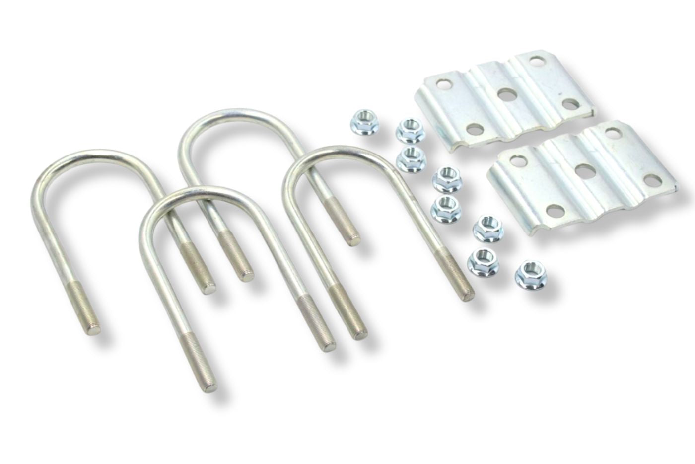 UBK3X175SB.5 | U-Bolt Kit Zinc Plated, 3” Round Tube Axle, 3.5K/4.4K ,1/2-20” Diameter X 7” Inside Length X 3” Inside Width, Fits 3-5 Leaf 1.75” Wide Springs, Box