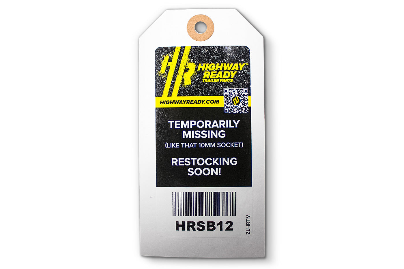HRSB12-OST | Highway Ready, HRSB12, Out of Stock Tag