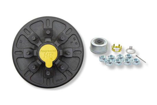 HR42866-5/8-PP | Highway Ready Prepacked, Boxed Drum, 7K, 865, 5/8 " Stud, Import, Includes Pregreased Bearings, Races, Seal, EZ Lube Dust Cap, Tang Washer, Cotter Pin  Lug Nuts