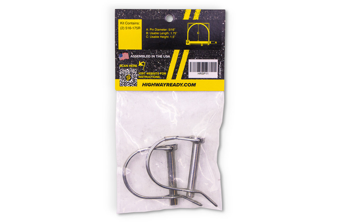 HRSP11 | Highway Ready Snapper Pin, 5/16" X 1.75", Includes (2) 516-175R