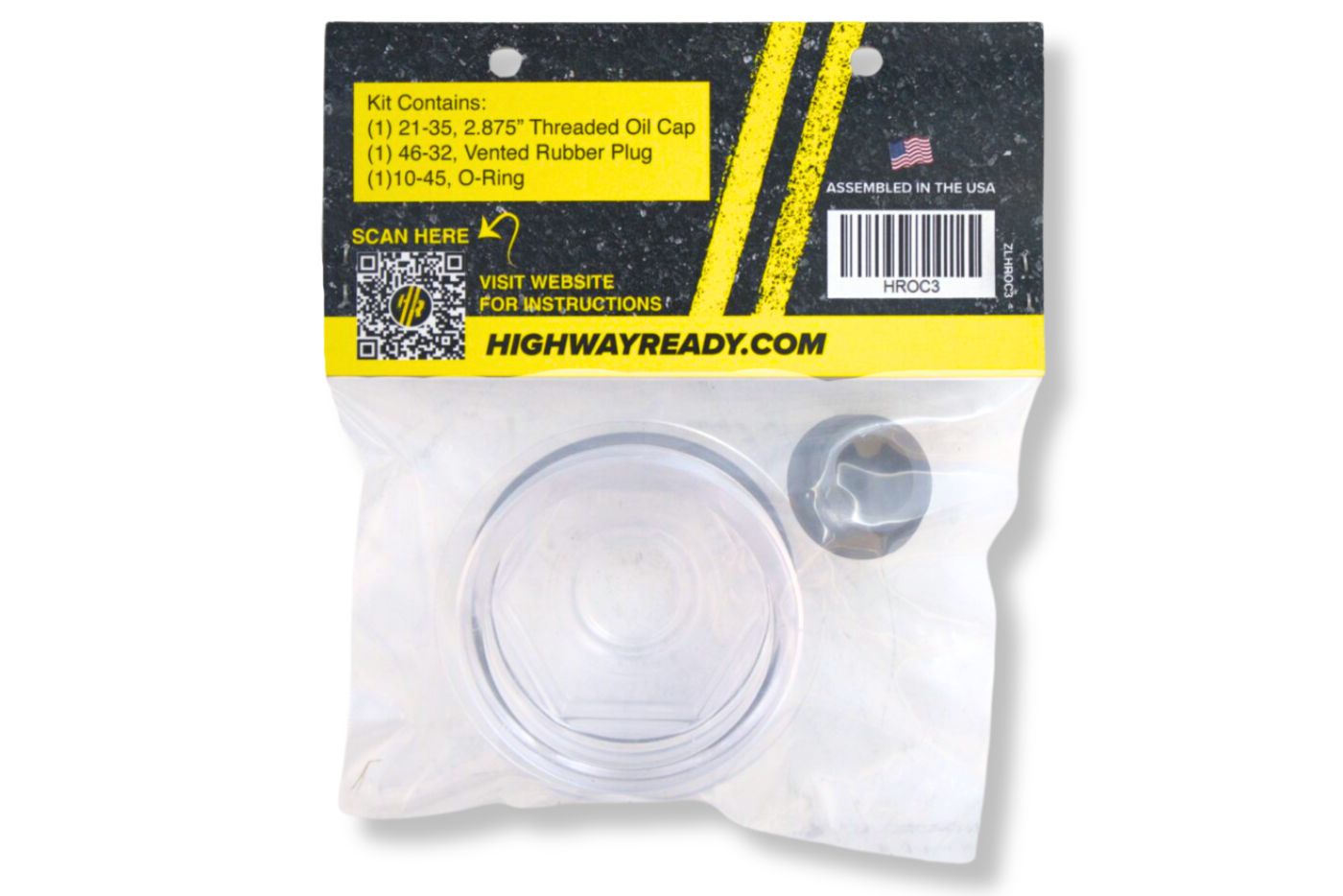 HROC3 | Highway Ready Oil Cap Kit, Includes (1) 21-35 Cap, (1) 046-032-00 Plug, (1) 010-045-00 O-Ring, Fits 7K-8K