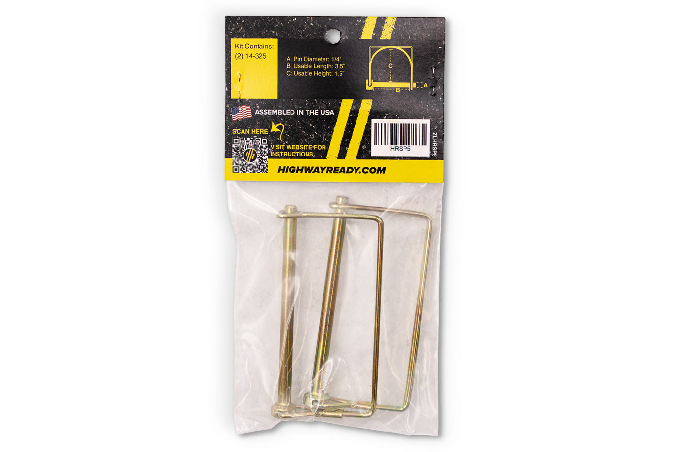 HRSP5 | Highway Ready Snapper Pin, 1/4" X 3.5", Includes (2) 14-325