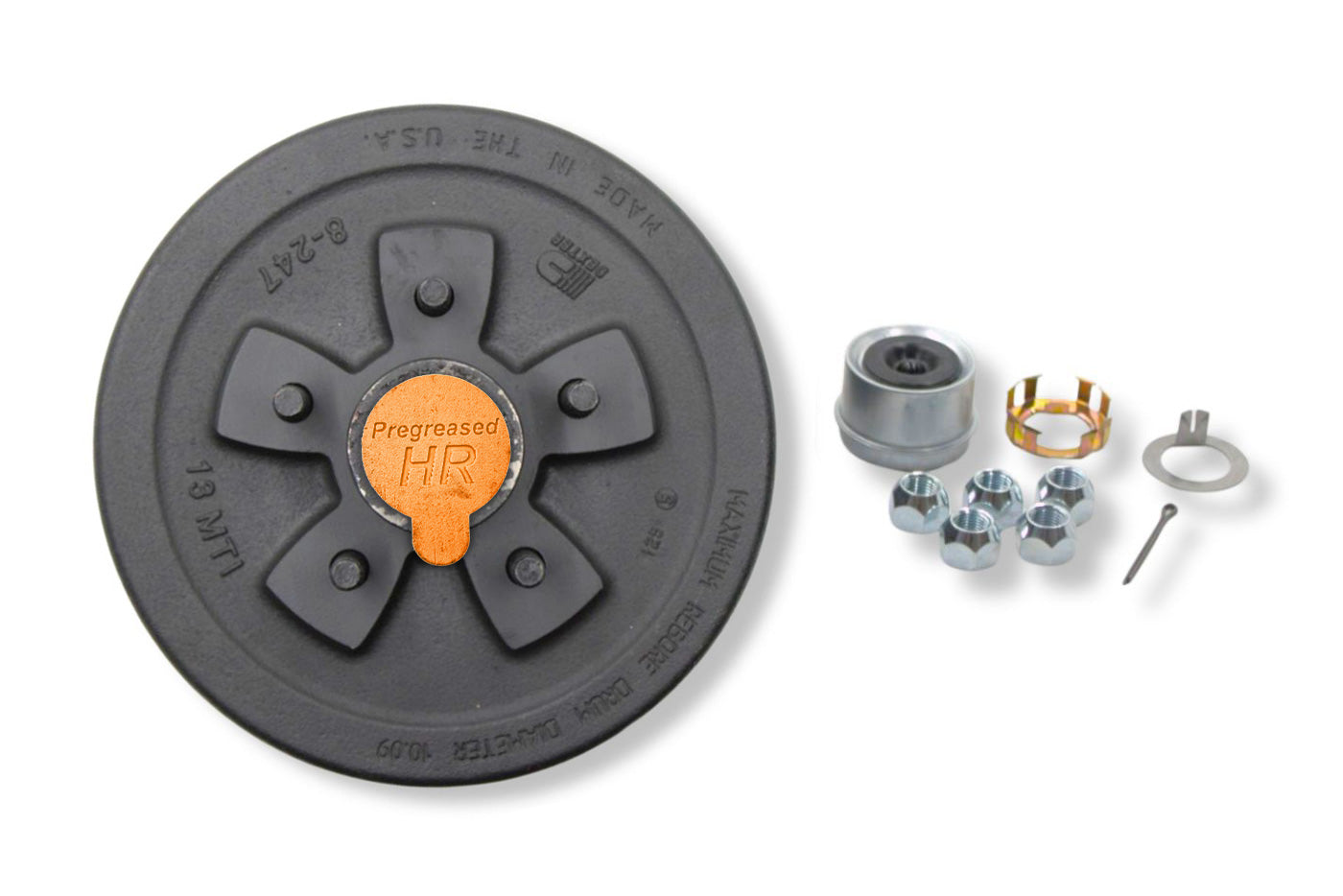 HR84546-PPT | Highway Ready Prepacked, Boxed Drum, 3.5K, 545, Includes Pregreased, Timken, Bearings, Races, Seal, EZ Lube Dust Cap, Tang Washer, Cotter Pin  Lug Nuts