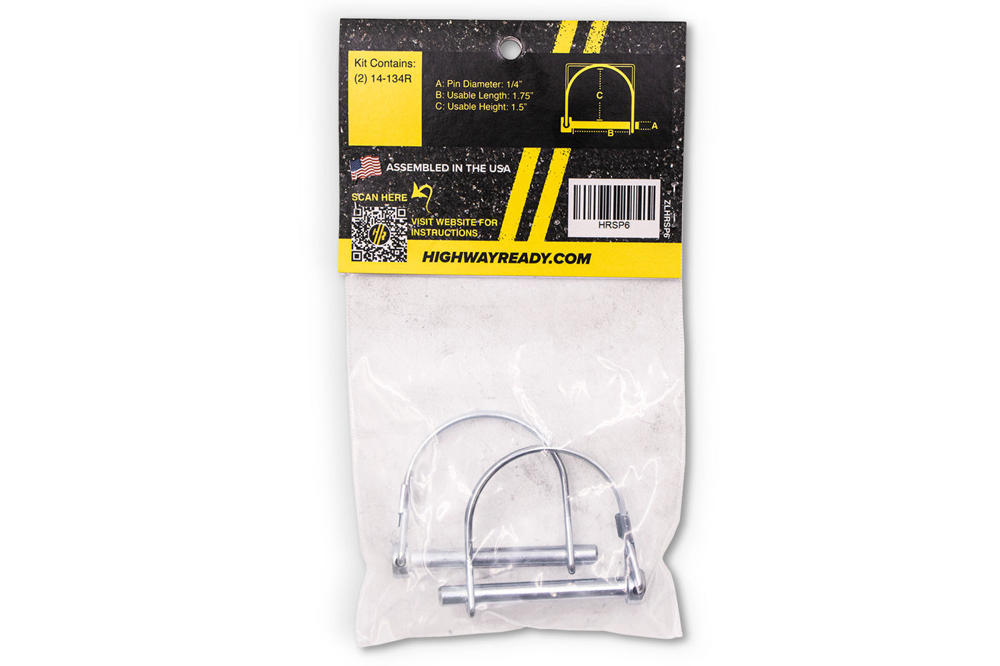 HRSP16 | Highway Ready Snapper Pin, 3/8" X 2.5", Includes (2) 38-25R