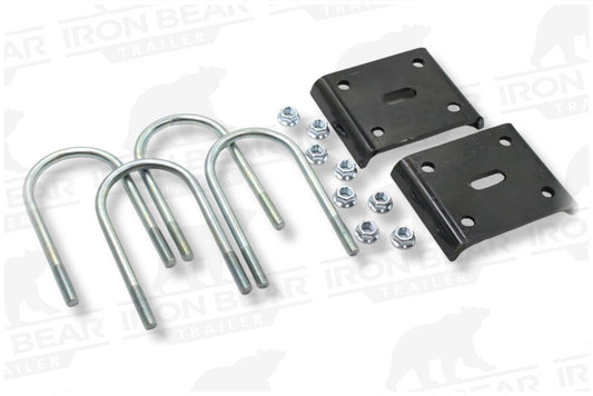 UBK-4X3 | U-Bolt Kit Zinc Plated, 4” Round Tube Axle, 3" Slipper Spring, 5/8” Diameter X 4” Inside Length X 8.5” Inside Width, Box