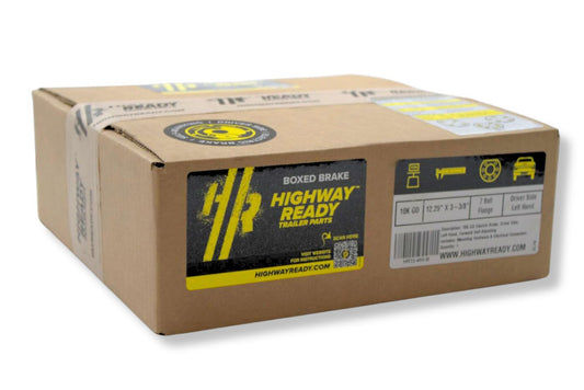 HR23-450-B | Highway Ready Boxed Electric Brake, Driver Side, LH, 9K  10KGD Self Adjust, Import With Mounting Hardware and Dust Shield