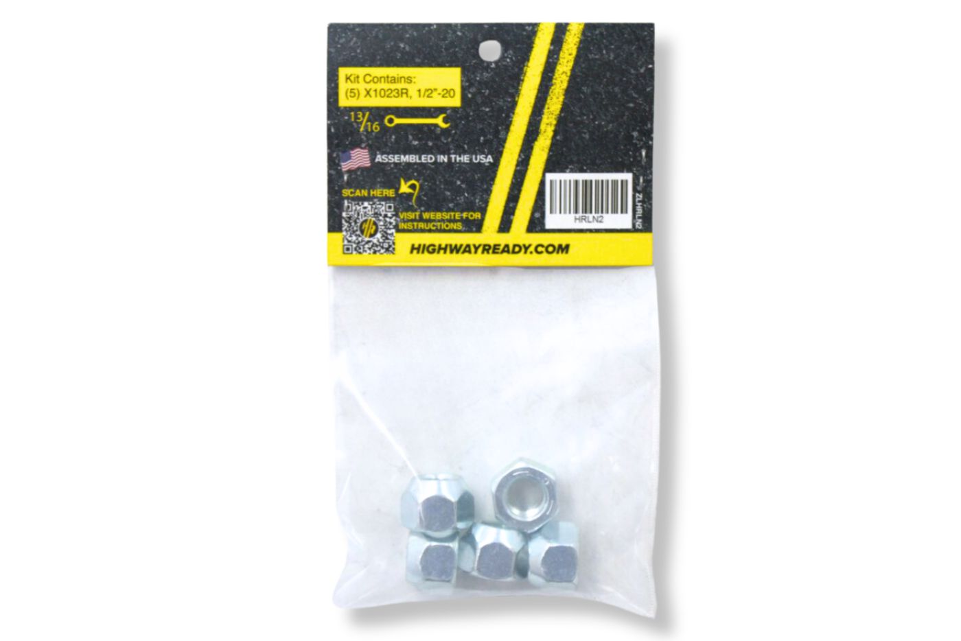 HRLN2 | Highway Ready Lug Nut Kit, Includes (5) 1/2"-20, X1023R, 2.2K and 3.5K Axle