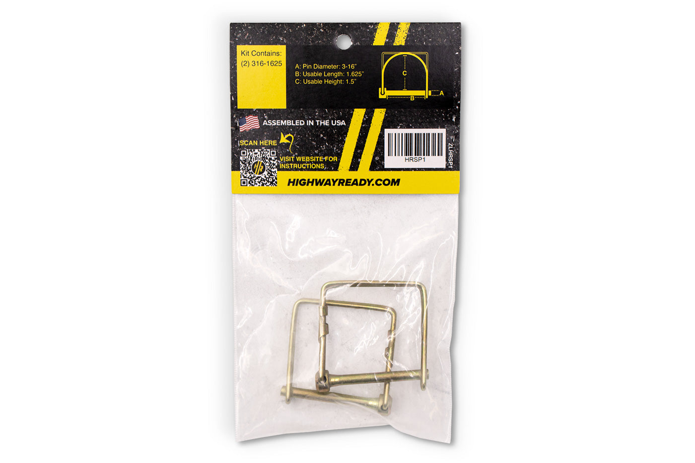 HRSP1 | Highway Ready Snapper Pin, 3/16" X 1.625", Includes (2) 316-1625