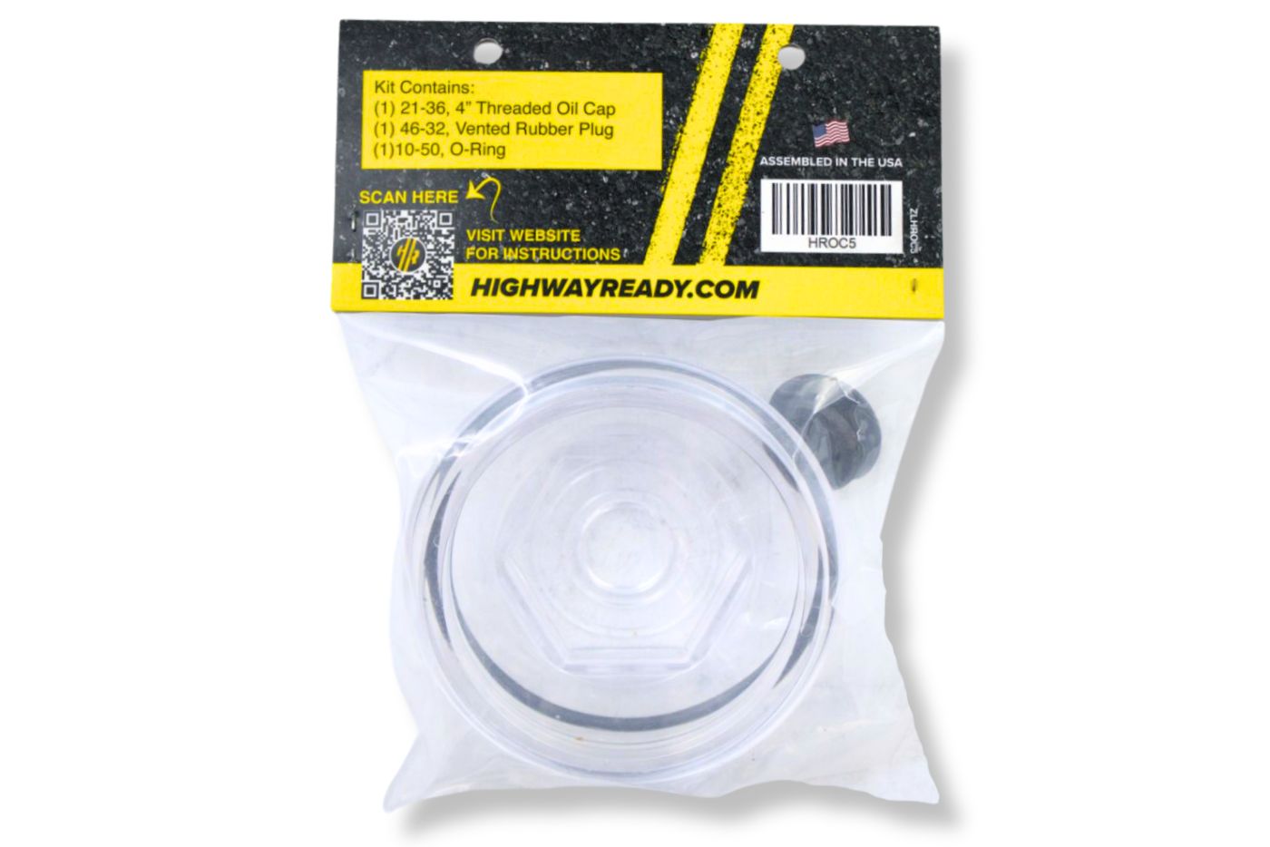HROC5 | Highway Ready Oil Cap Kit, Includes (1) 021-036-00 Cap, (1) 046-032-00 Plug, (1) 010-050-00 O-Ring, Fits 10KHD-12K