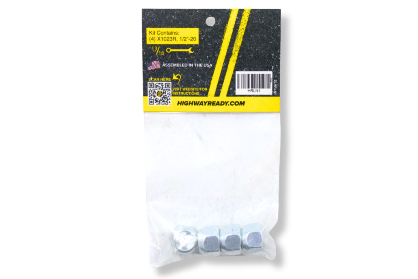 HRLN1 | Highway Ready Lug Nut Kit, Includes (4) 1/2"-20, X1023R, 2.2K Axle