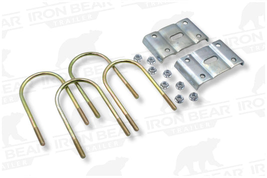 UBK-5X2.5 | U-Bolt Kit Zinc Plated, 5” Round Tube Axle, 5/8-11” Diameter x 5” Inside Width X 10” Inside Length, For 2.5” Wide Leaf Spring, Box