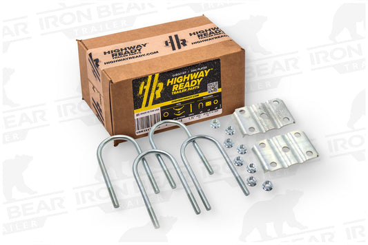 UBK3X175LB.5 | U-Bolt Kit Zinc Plated, 3” Round Tube Axle, 3.5K/4.4K, 1/2-20” Diameter X 7” Inside Length X 3” Inside Width, Fits 6-8 Leaf 1.75” Wide Springs, Box