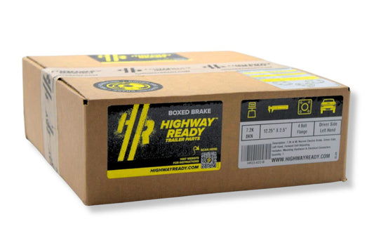 HR23-622-B | Highway Ready Boxed Electric Brake, Driver Side, LH, 7.2K, 8K Narrow, Self Adjust, Import With Mounting Hardware