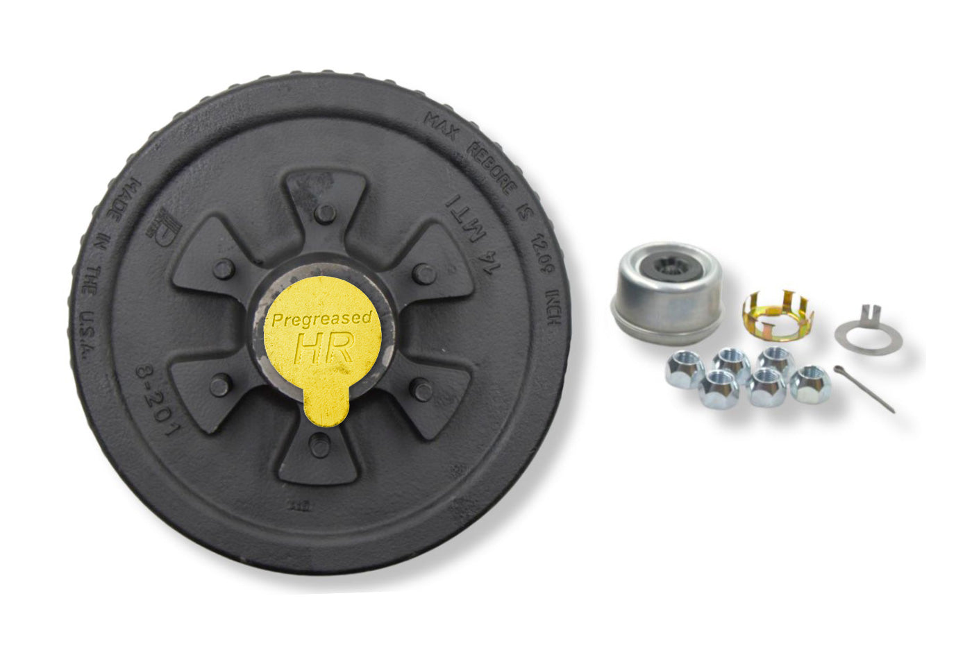 HR42656-PPT | Highway Ready Prepacked, Boxed Drum, 6K, 655, Includes Pregreased, Timken, Bearings, Races, Seal, EZ Lube Dust Cap, Tang Washer, Cotter Pin  Lug Nuts