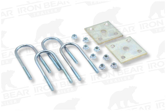 UBK-1.75LB | U-Bolt Kit Zinc Plated, 1.75" Round Tube Axle, 3/8" X 5.25", Box