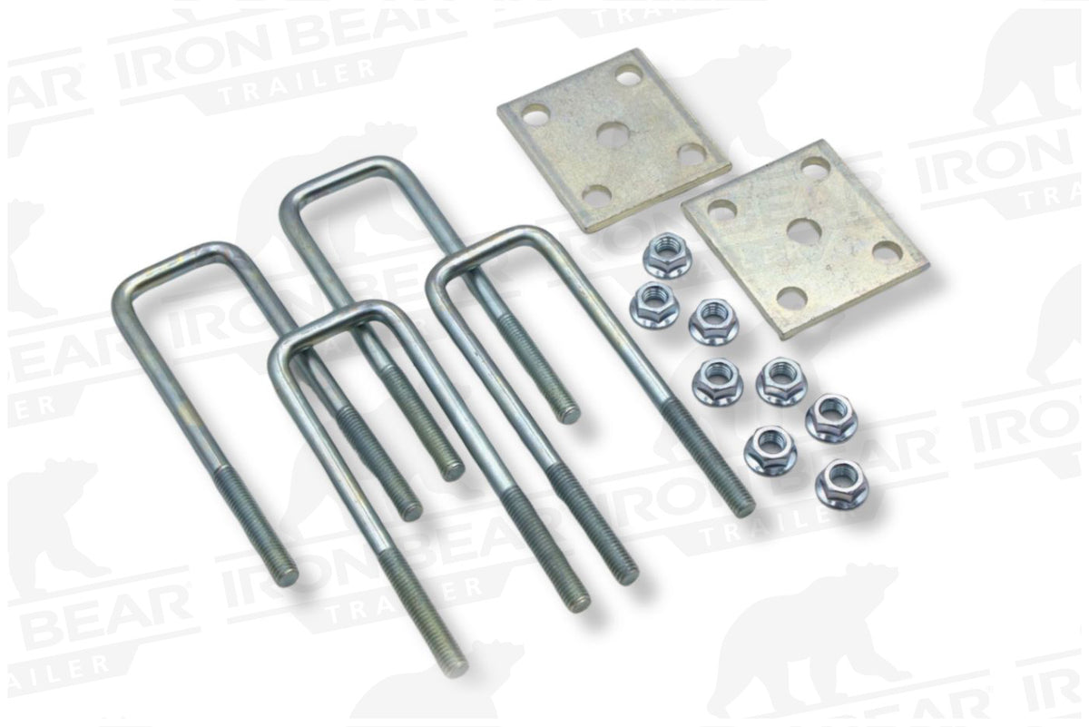 UBK-2X7.25 | 2” Square U-Bolt Kit Zinc Plated, 1/2-13" X 7.25”, Box