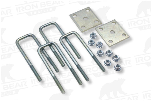 UBK-2X7.25 | 2” Square U-Bolt Kit Zinc Plated, 1/2-13" X 7.25”, Box