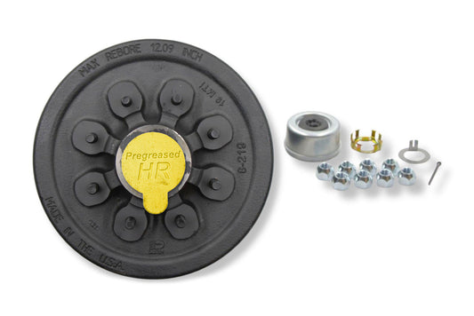 HR42866-PPT | Highway Ready Prepacked, Boxed Drum, 7K, 865, 1/2 " Stud, Includes Pregreased, Timken, Bearings, Races, Seal, EZ Lube Dust Cap, Tang Washer, Cotter Pin  Lug Nuts