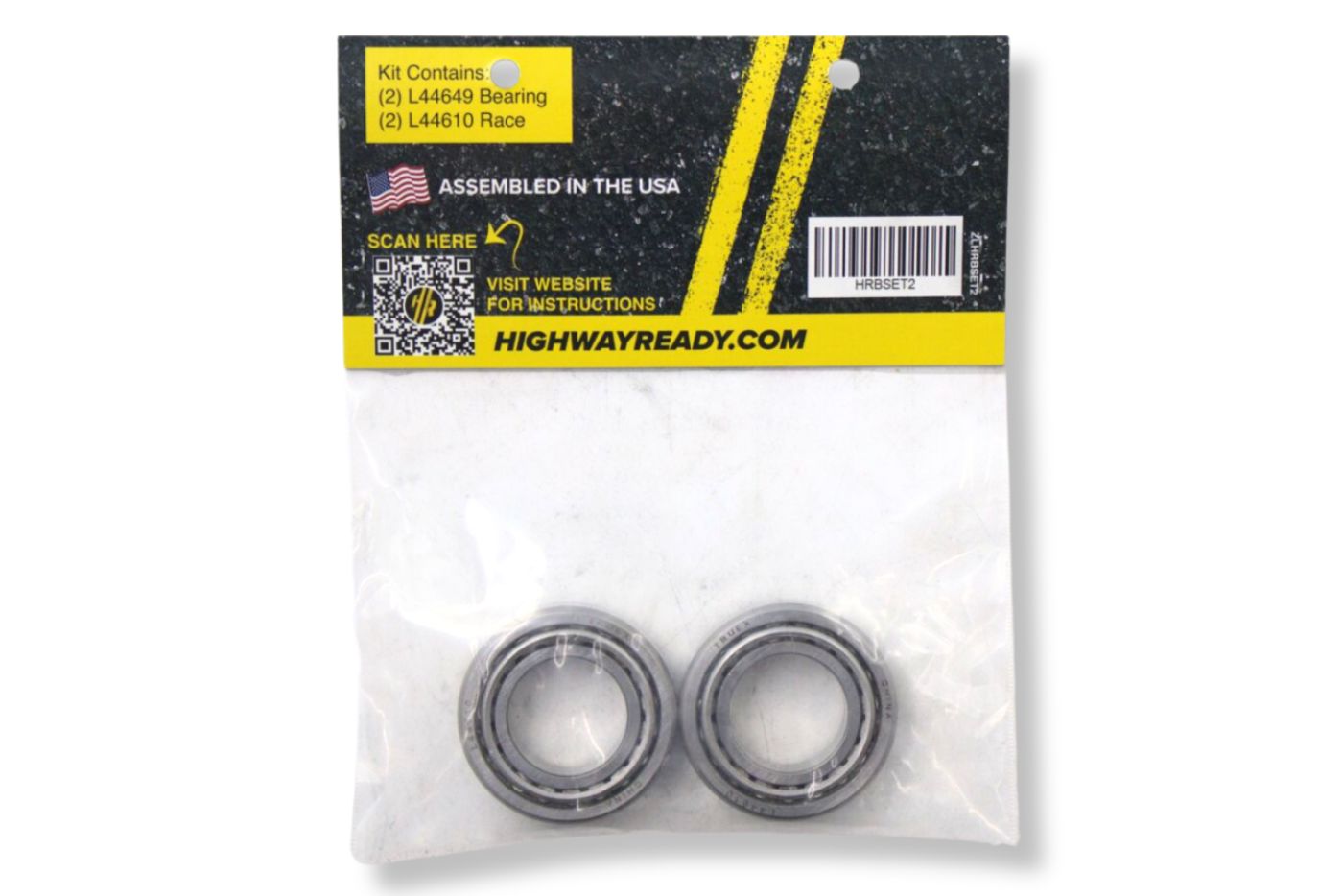 HRBSET2 | Highway Ready L44649/L44610 Inner  Outer Bearing/Race Kit, Includes (2) L44649 (2) L44610 (1) ZLHR6X4 Plastic Bag (1) ZLHRBSET2