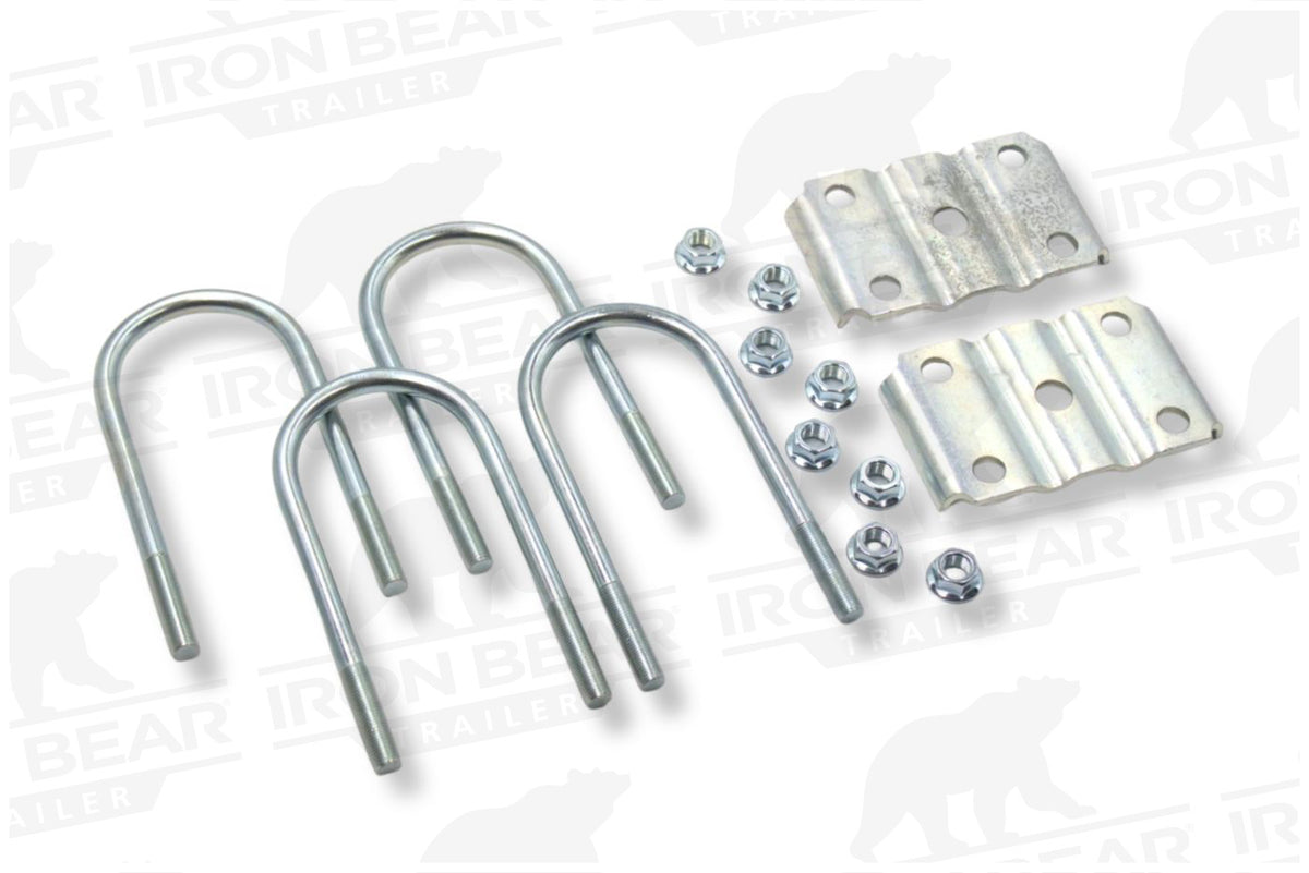 UBK3X175LB.5 | U-Bolt Kit Zinc Plated, 3” Round Tube Axle, 3.5K/4.4K, 1/2-20” Diameter X 7” Inside Length X 3” Inside Width, Fits 6-8 Leaf 1.75” Wide Springs, Box