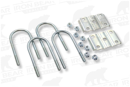 UBK3X175LB.5 | U-Bolt Kit Zinc Plated, 3” Round Tube Axle, 3.5K/4.4K, 1/2-20” Diameter X 7” Inside Length X 3” Inside Width, Fits 6-8 Leaf 1.75” Wide Springs, Box