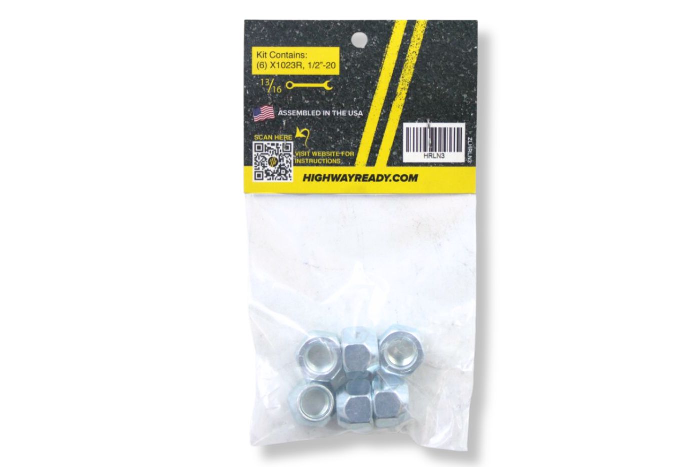 HRLN3 | Highway Ready Lug Nut Kit, Includes (6) 1/2"-20, X1023R, 4.4K, 5.2K, 6K Axle